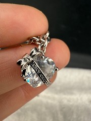 Vintage Juicy Couture Charm Bracelet Silver Tone Rhinestone 7”
