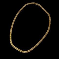VTG Gold Plated Flat Chain Necklace Nugget Textured Heart Reversible Signed 20″