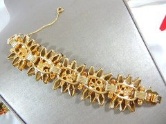 JULIANA D&E BOOK SET GRAND PARURE COFFIN RHINESTONES GOLD RED 5 PIECE SET