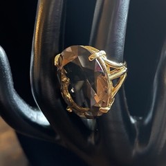Vintage Judith Mc Cann Genuine smoky topaz Gold Filled ￼ Ring Adjustable ￼￼