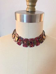 Mid-Century Enameled Copper Necklace | Studio Craft Movement | Red Confetti VTG