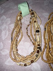 Vintage Boho Tribal Style Necklace Stack Jewelry Lot Wood Beads, Bracelet