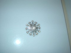 Big vintage rhinestone pin brooch 2.25″ diameter