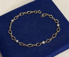 Infinity 12k Gold Filled Curb Figaro Bracelet 7″ 4.3mm Gf Victorian Stunning