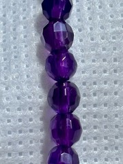 Vintage 4mm Faceted Amethyst Bead Necklace 14k Lobster Claw Clasp 18” Sparkles