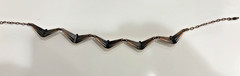 Vtg Matisse Renoir Copper Turquoise Enamel Geometric Necklace Clip On Earrings