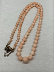 antique natural angel skin coral necklace 39 gram