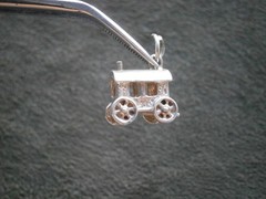 Nuvo Romany Gypsy Caravan Vintage Sterling Silver Bracelet Charm Pendant 2.0g