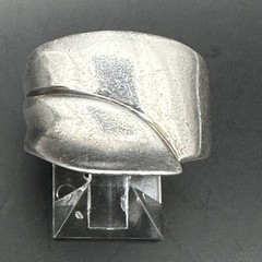 Modernist Smooth Ring Vintage Signed Italy 925 Sterling Silver Size 7.75
