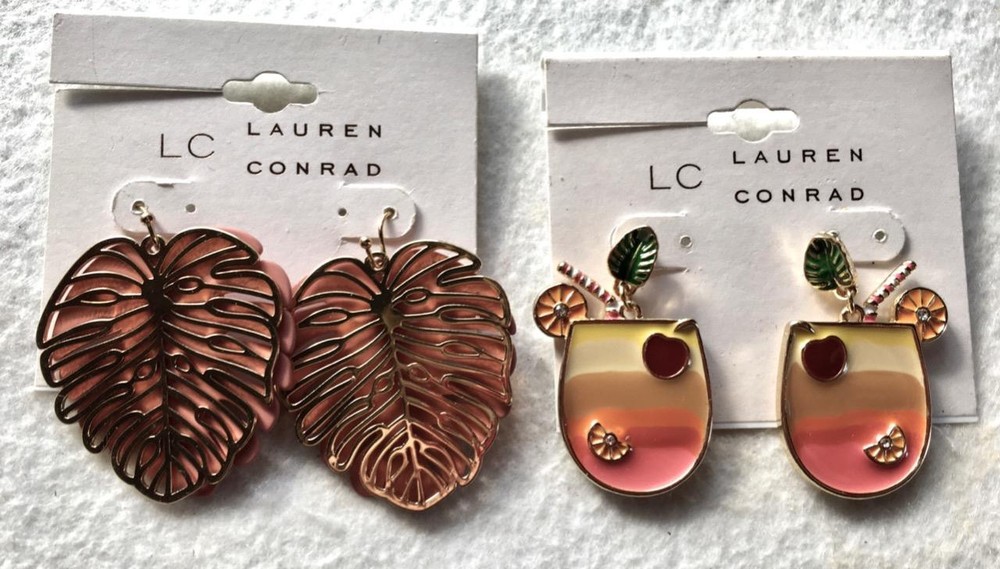 Lauren Conrad Tropical Beach Theme New with Tags Pierced Post Earrings #9-1