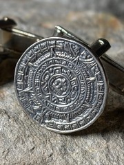 Vintage Sterling Silver Cufflinks Cuff Links Aztec Mayan Design Hecho En Mexico
