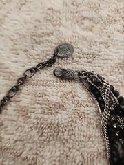 Vintage JUICY COUTURE Blsck & Silver Beaded Necklace NIB