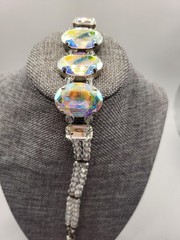 Y2K Signed TARINA TARANTINO Aurora Borealis (AB) Crystal Choker Necklace Vintage