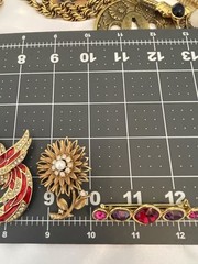 VTG Gold Tone Jewelry Lot ALL SIGNED Napier Marvella Amway AJC Carolee Whiting D