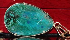 14k yellow gold pendant 38.7ct turquoise solitaire 1920’s antique 10.5gr N2606D