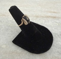 Vintage 10k Yellow Gold Diamond Art Deco Onyx Ring Size 5.25