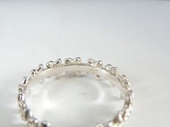 Vintage Hawaiian Sterling Silver Plumeria Eternity Band Ring Size 10