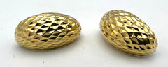 14K TEXTURED GOLD Omega Back Earrings | 9 grams