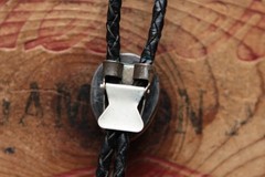 Vintage Native American Sterling Silver Turquoise Bolo Tie