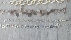 Modern Bracelet Lot Clasp 7-8″ Mixed Metals lot of 6 Signed Marcasite