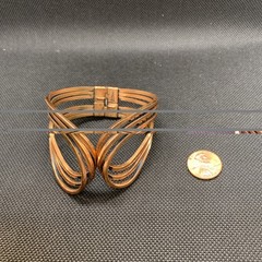 Renoir Engraved Copper Hinged Cuff Clamper Loop Bracelet Vintage. READ DESC