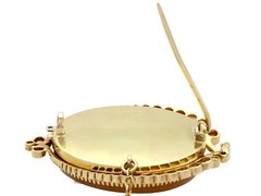 Hardstone and 0.68 Ct Diamond 18k Yellow Gold Cameo Brooch – Antique Circa 1880