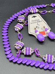 Lot Purple 1980s Jewelry – Necklaces & Earrings (Pierced & Clips)