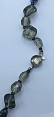 Vintage Smoky Gray Multi Bead Crystal Long Made In Germany Necklace