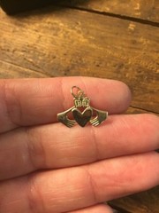 Claddagh Necklace Pendant Irish Charm 14k Gold Filled Vintage New Old Stock