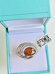 100% Genuine Baltic Natural Amber Ring Size 6 1/4 Vintage Butterscotch 老琥珀