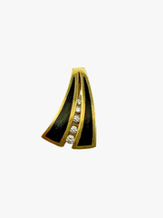 VINTAGE Bernard K. Passman 18K Black Coral & Natural Diamonds Pendant 6 Grams