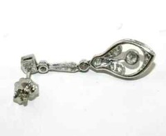 Art Deco Drop Wedding Earrings 2.6 Ct Lab Created Diamond 14K White Gold Over