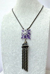Purple Goth pendant Jellyfish Octopus Mermaid Vintage Jewelry ~necklace UNIQUE