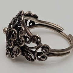 Vintage Beau Sterling .925 Silver Filigree Scrollwork Adjustable Ring