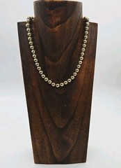 Monet Gold Tone Ball Necklace Collar Signed 80’s style Couture Vintage 17 in