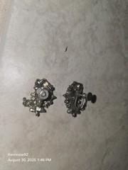 Vintage Hollycraft Twist On Earrings With Colorful Rhinestones 1950s