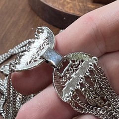 Vtg Silver Tone Layered Multi Strand Curb Chain Collar Necklace 14 Inch