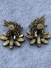 Juliana DeLizza Elster Clip on Earring Watermelon Multifacet Rhinestone Flower