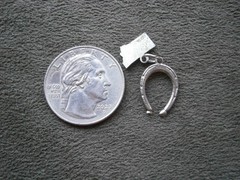 Montana Lucky Horseshoe Vintage Sterling Silver Bracelet Charm Pendant 1.1g