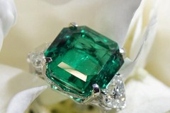 Art Deco Asscher Cut 5.50 Ct Natural Green Emerald Vintage Engagement Ring
