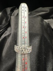 Vintage Rhodium Wide Pavé Crystal Multi-Row Statement Ring