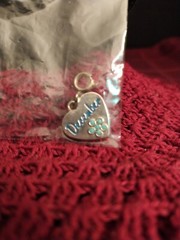 Vintage Charm! December Heart with Blue Flower! Adorable! Charm It!