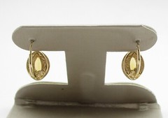 1.54CTW Marquise Shape Citrine Drop Earrings 14 Karat Yellow Gold 20 MM