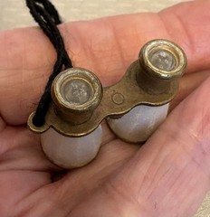 Antique Stanhope Oratory Saint Joseph Montreal Souvenir MOP Binocular Charm Fob