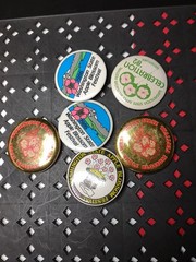 Lot Of 6 Vintage Washington State Apple Blossom Festival Pin Back Buttons