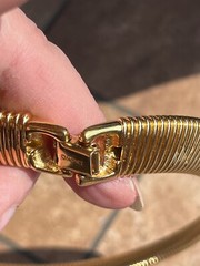 RARE Vintage Stretchable Golden Tone Monet Necklace choker