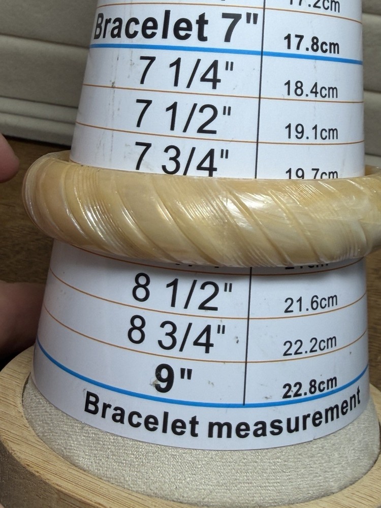 Vintage Bangle Creamy Iridescent Bracelet 8 Inches. As Pictured