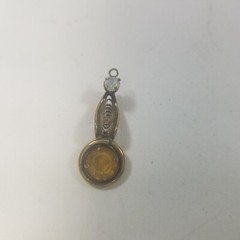 Beautiful Pendant Gold Tone Prong Set Rhinestone Open Work Dangle Drop