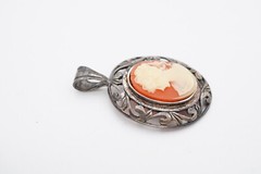 Vintage Jezlaine Sterling Silver 925 Cameo Pendant