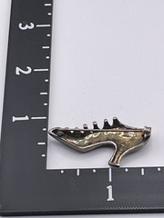 Vintage Sterling Shoe Pin Marcasite Silver Signed FAS